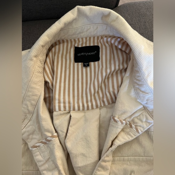 Velvet Heart Ivory Corduroy Utility Shacket Shirt Jacket - Picture 3 of 4